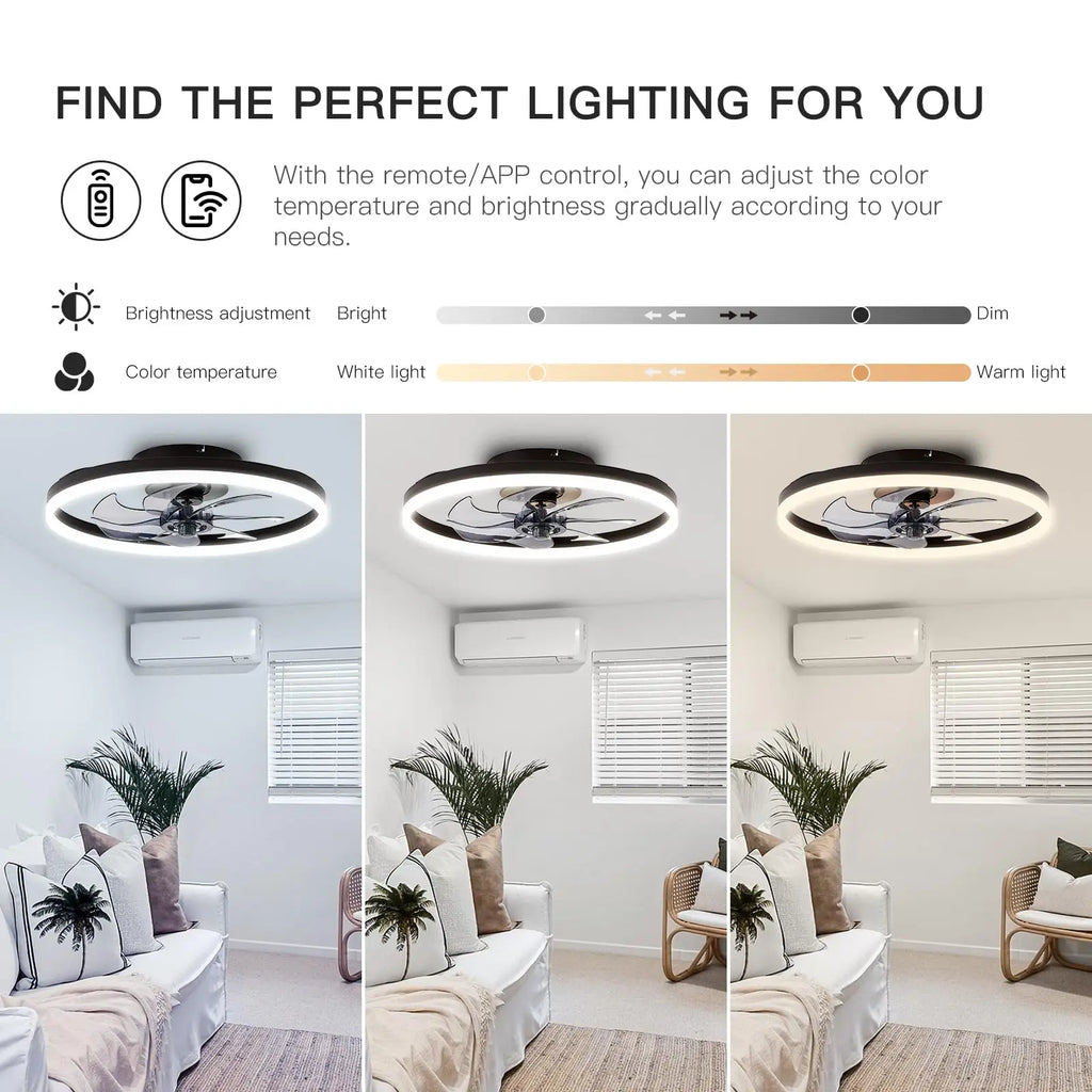 LumiBreeze – Moderner Deckenventilator mit LED-Licht | Dimmbar, energiesparend & leise