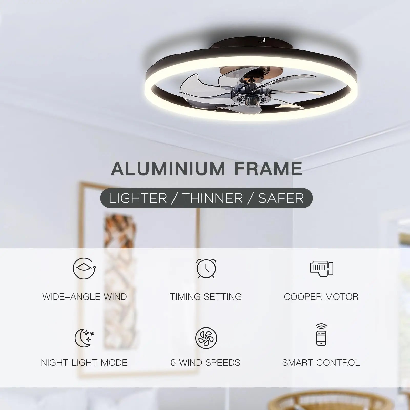 LumiBreeze – Moderner Deckenventilator mit LED-Licht | Dimmbar, energiesparend & leise