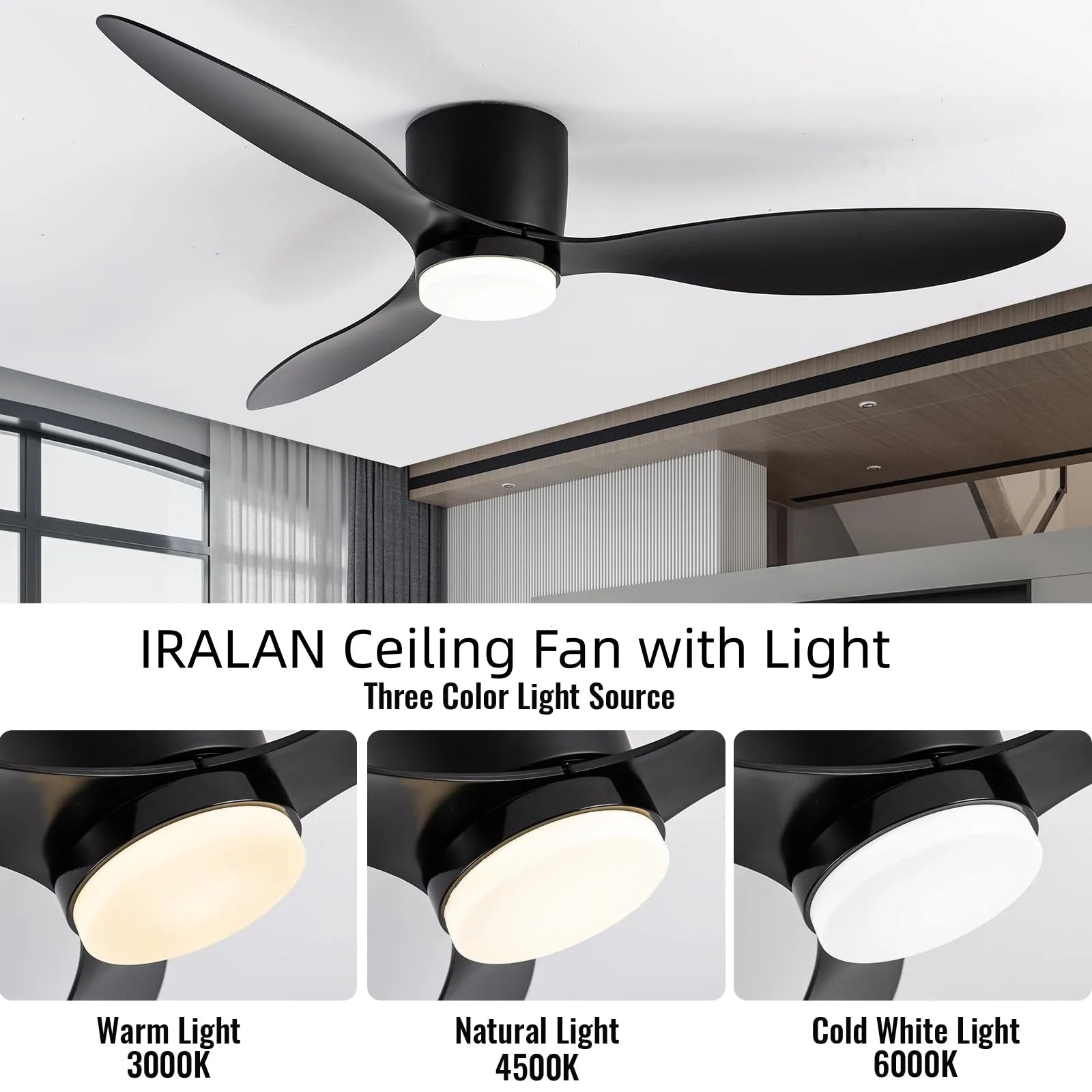 Moderner Deckenventilator mit LED-Licht – Leise und erfrischend