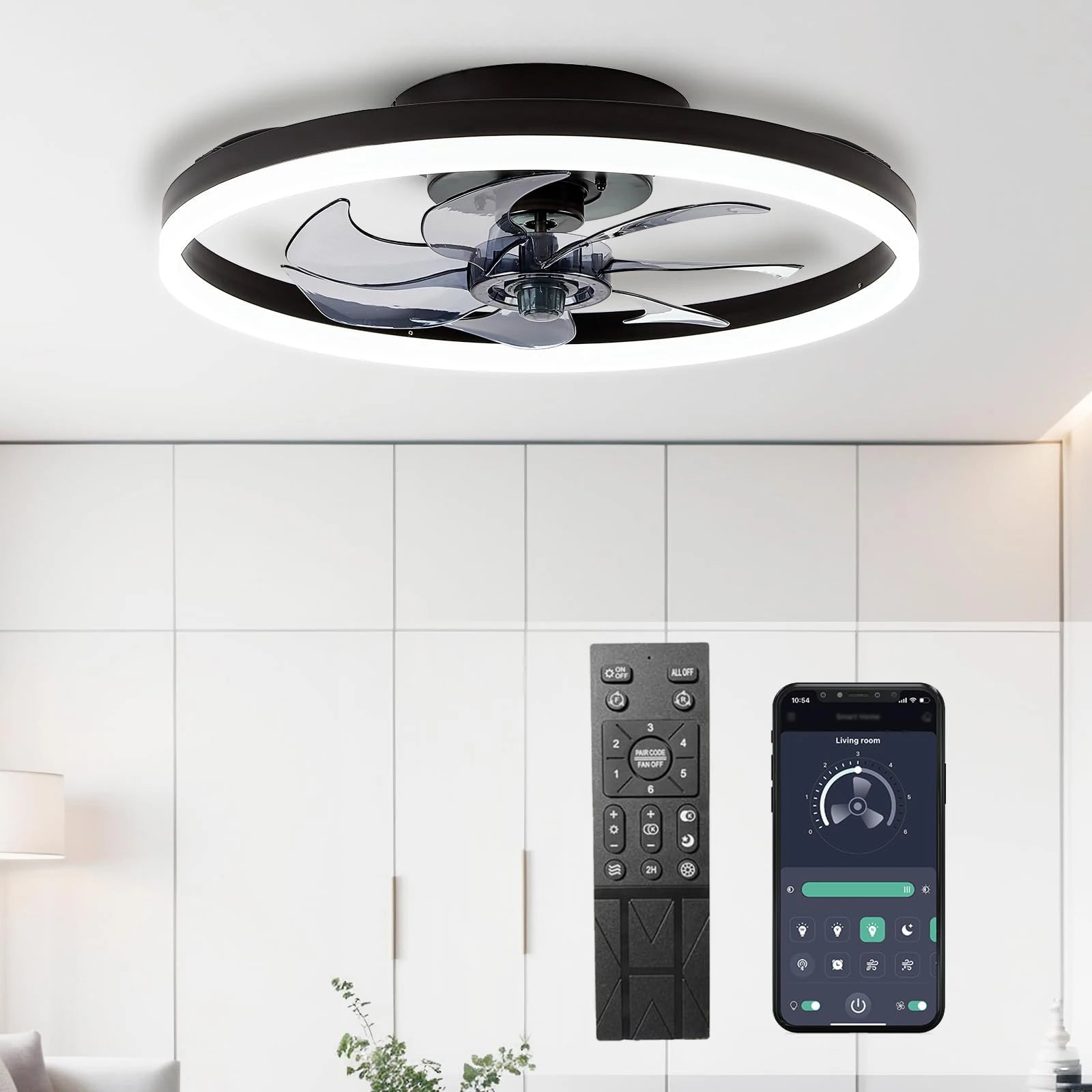 LumiBreeze – Moderner Deckenventilator mit LED-Licht | Dimmbar, energiesparend & leise
