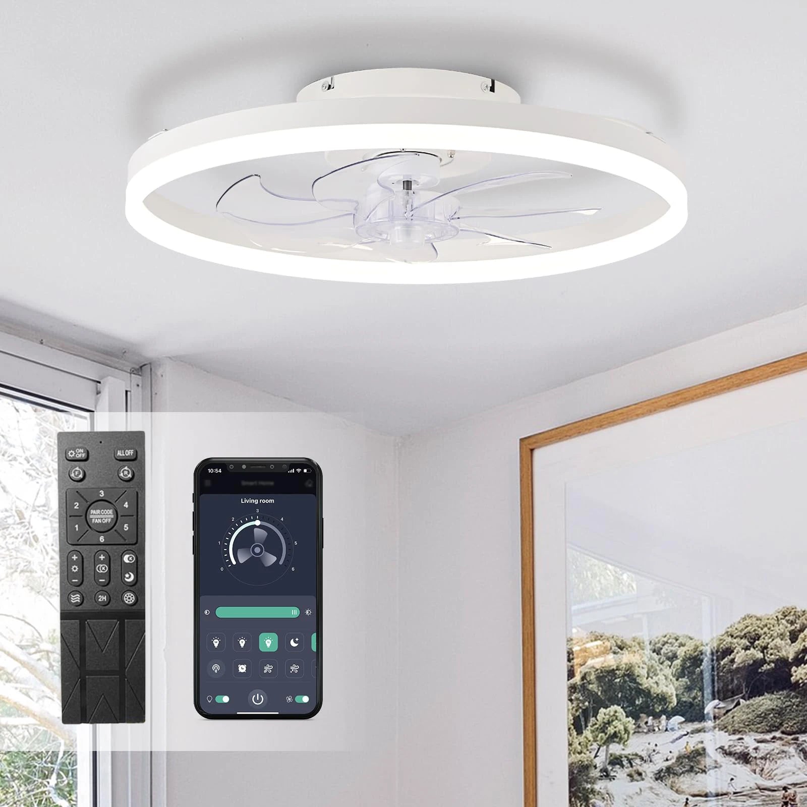 LumiBreeze – Moderner Deckenventilator mit LED-Licht | Dimmbar, energiesparend & leise