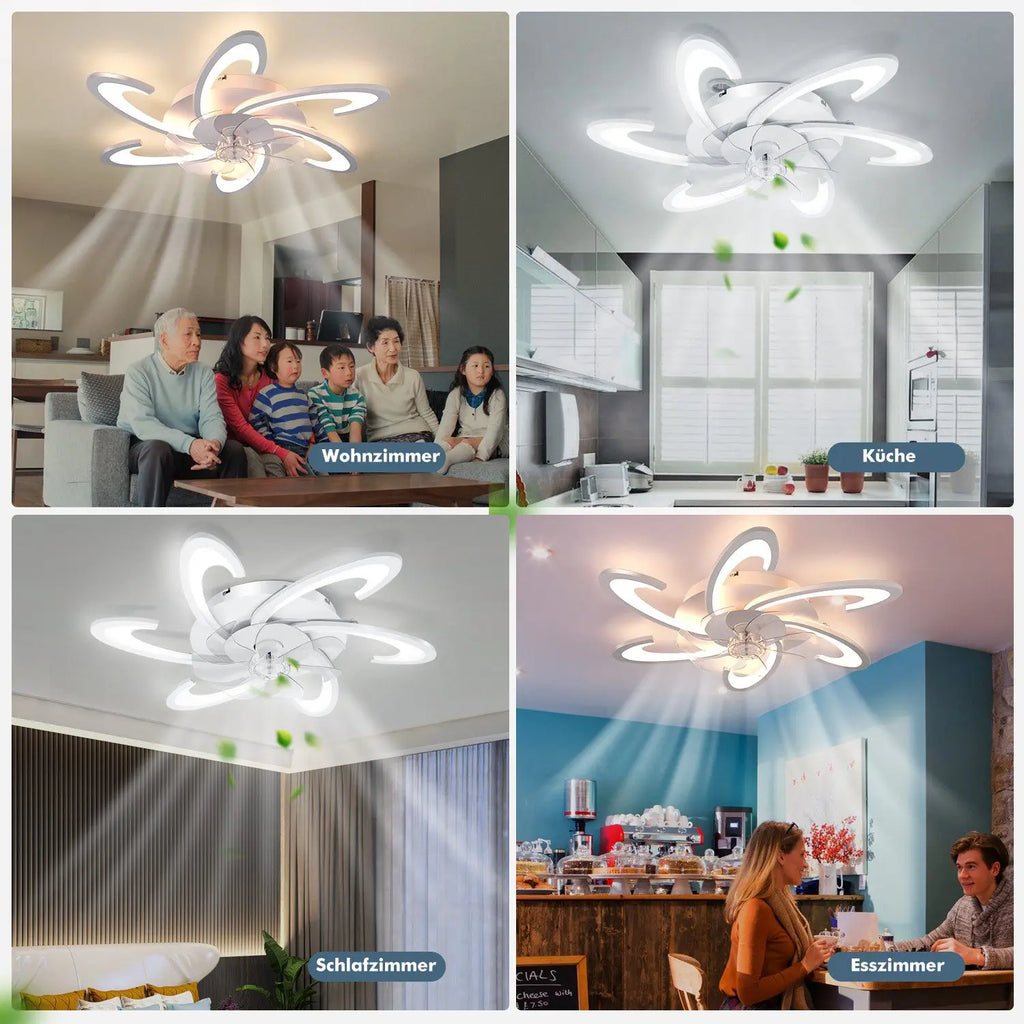 Deckenventilator mit LED-Licht – 85W, dimmbar, leise, mit Fernbedienung
