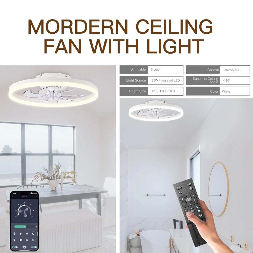 LumiBreeze – Moderner Deckenventilator mit LED-Licht | Dimmbar, energiesparend & leise