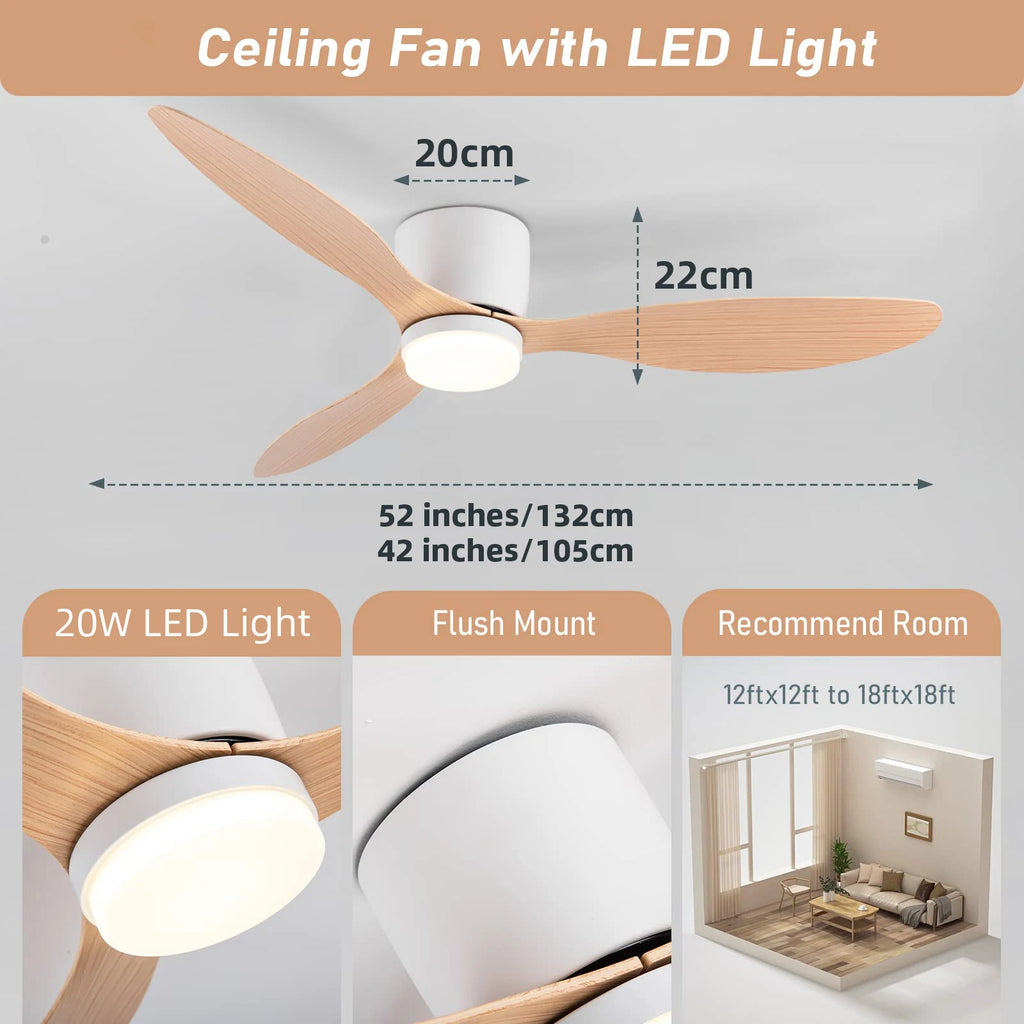 Moderner Deckenventilator mit LED-Licht – Leise und erfrischend