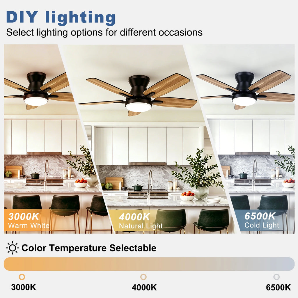 Deckenventilator mit LED-Licht | 42 Zoll | Dimmbar & leise | LumiBreeze