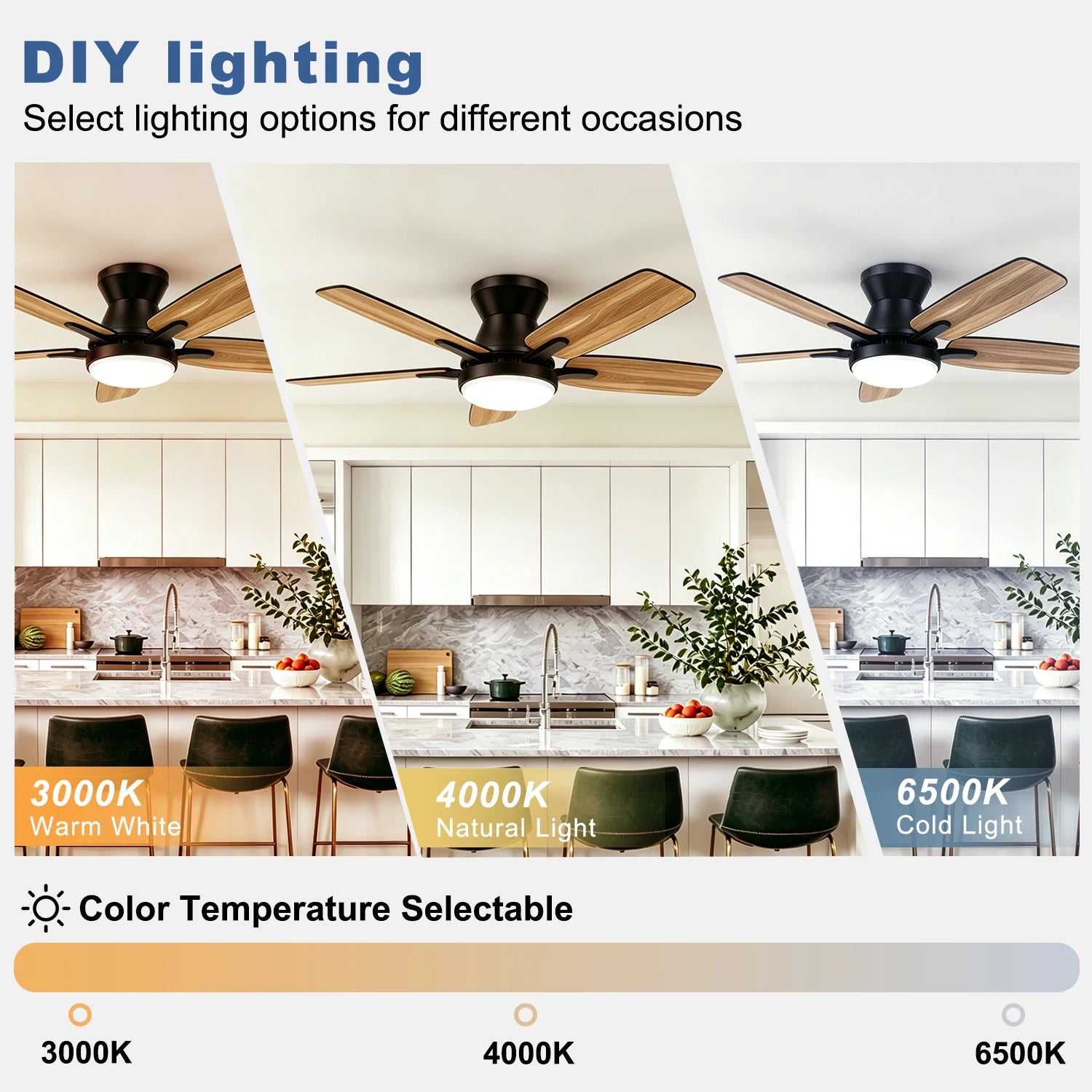 Deckenventilator mit LED-Licht | 42 Zoll | Dimmbar & leise | LumiBreeze