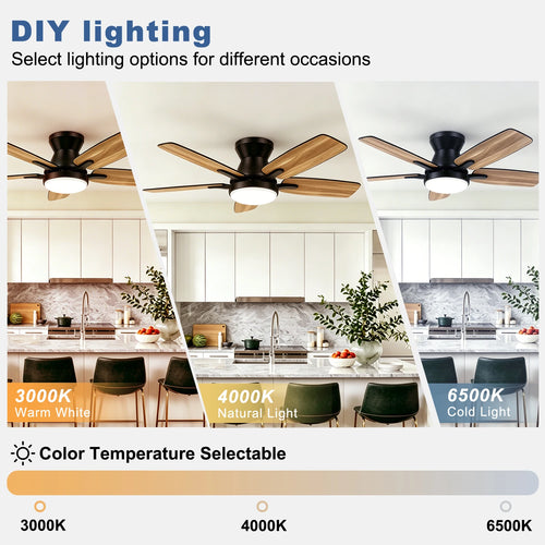 Deckenventilator mit LED-Licht | 42 Zoll | Dimmbar & leise | LumiBreeze