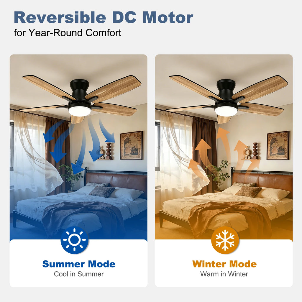 Deckenventilator mit LED-Licht | 42 Zoll | Dimmbar & leise | LumiBreeze