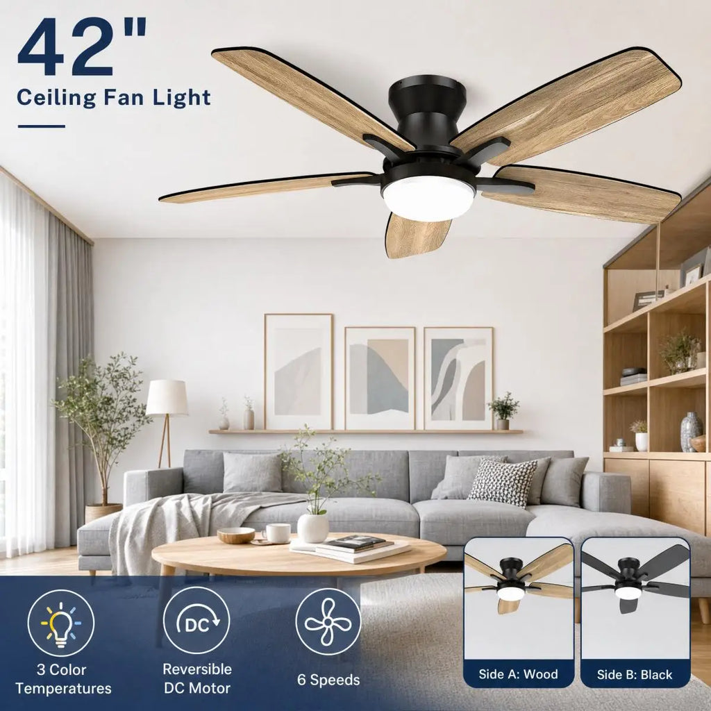 Deckenventilator mit LED-Licht | 42 Zoll | Dimmbar & leise | LumiBreeze